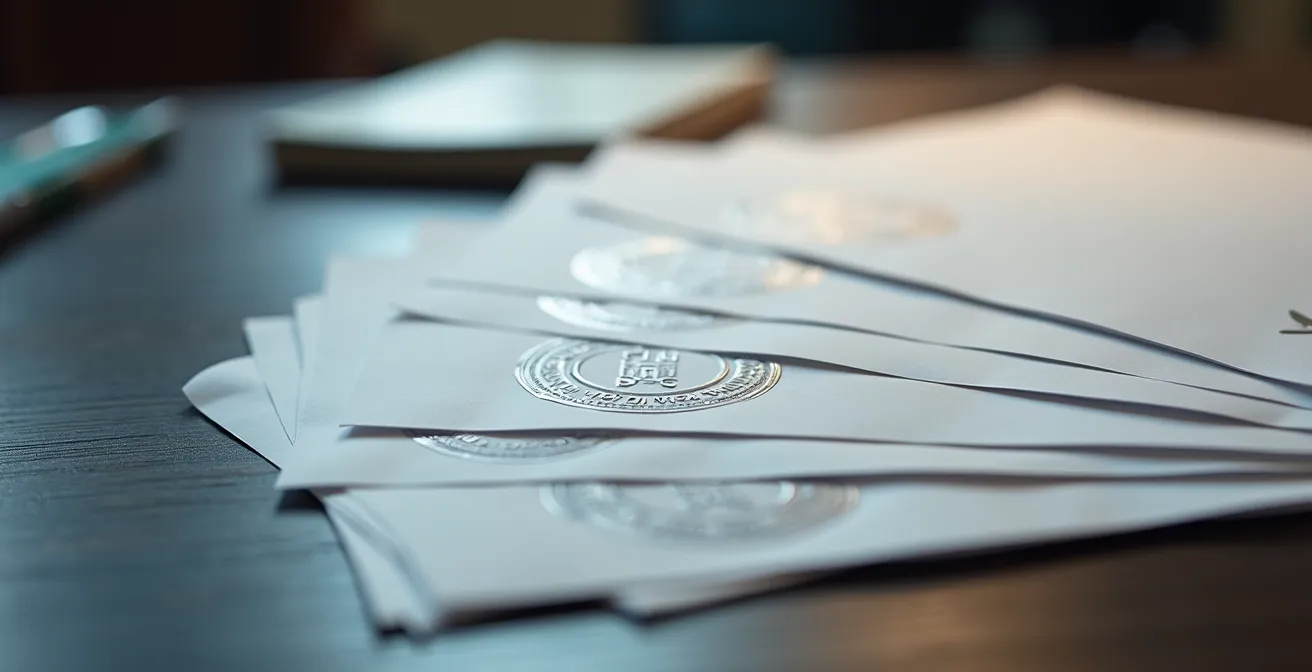 Documents administratifs soigneusement organisés sur un bureau suisse