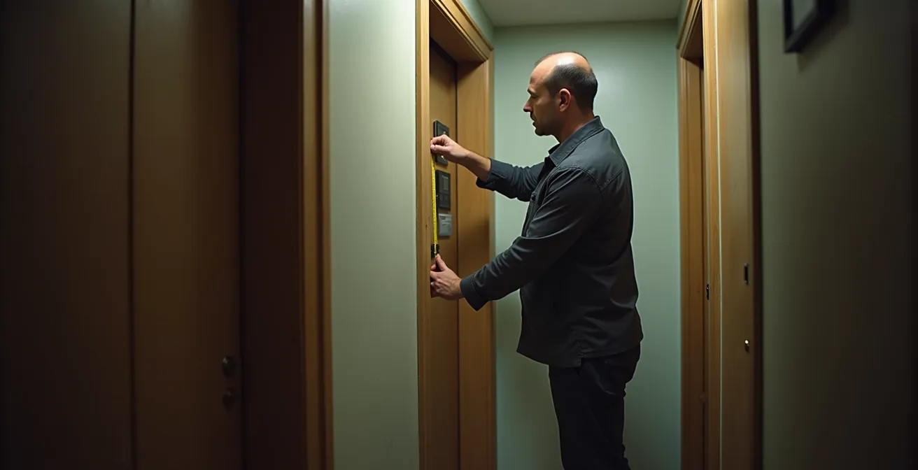 Mesure de l'ascenseur dans un immeuble ancien pour un déménagement