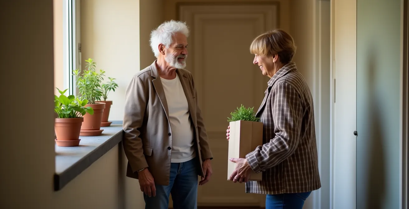 Vue intérieure d'un immeuble suisse typique montrant les espaces communs et l'harmonie de la vie collective